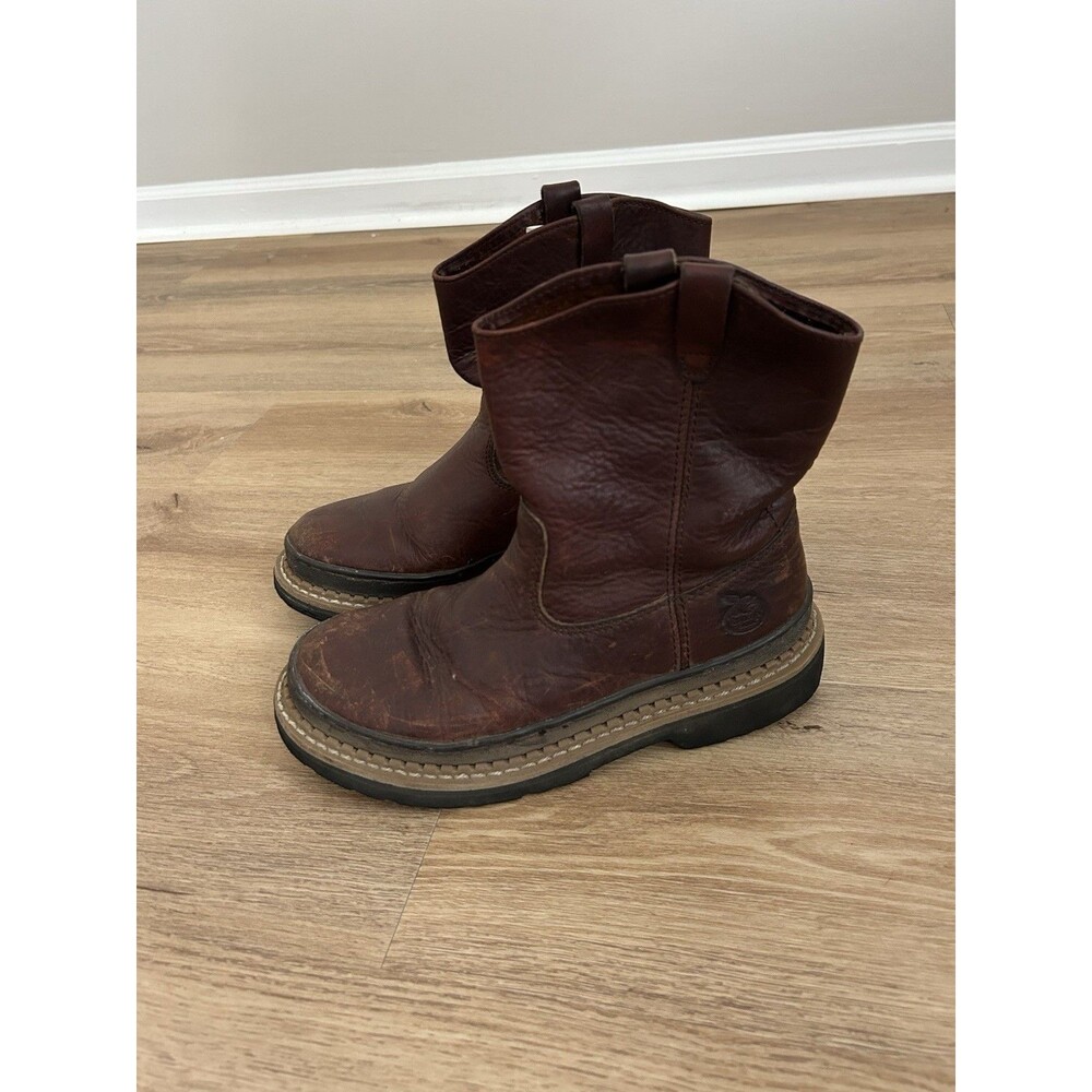 Georgia Boot Boys Sz 6 Little Georgia Giant Wellington Boots Brown Round Toe